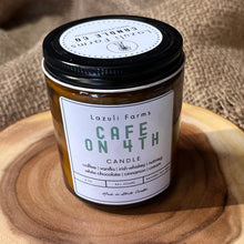 Load image into Gallery viewer, Cafe on 4th Candle | Natural Soy Wax Candle | Coffee Chai Vanilla Whiskey