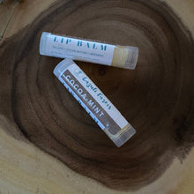 Load image into Gallery viewer, Cocoa-Mint Lip Balm | Cocoa Butter + Tallow + Beeswax + Peppermint + Chamomile | Natural Lip Moisturizer