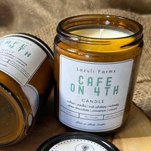 Load image into Gallery viewer, Cafe on 4th Candle | Natural Soy Wax Candle | Coffee Chai Vanilla Whiskey