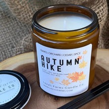 Load image into Gallery viewer, Autumn Hike Candle | Fall Collection | Natural Soy Wax Candle | Leaves Cedarwood Berry Apple Cinnamon