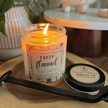 Load image into Gallery viewer, Fuzzy Flannel Candle | Natural Soy Wax Candle | Winter Collection | Sage Sandalwood Pine Peach Spearmint