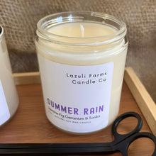 Load image into Gallery viewer, Summer Rain Candle | Natural Soy Wax Candle | Jasmine Geranium Tonka Bean Vanilla Musk Orange Blossom Patchouli