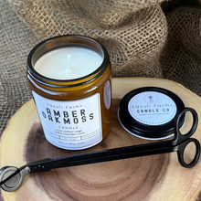 Load image into Gallery viewer, Amber Oakmoss Candle | Natural Soy Wax Candle | Moss Sage Oak Amber Musk Tonka Lavender Citrus